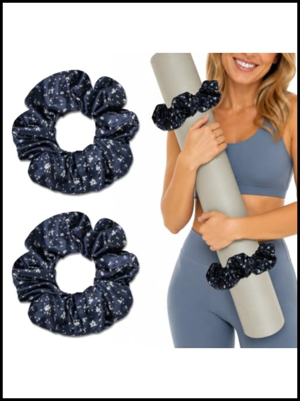 Satin Yoga Mat Scrunchie Stretch Holder for Pilates Fitness Travel